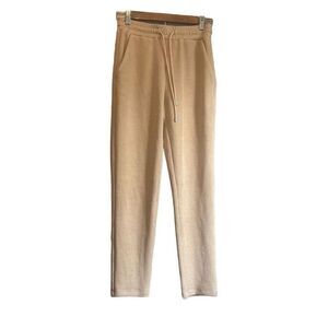 Corduroy Pants‎ Beige Casual Drawstring Waist Pockets Women's Trousers